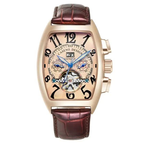 Tonneau Case Mechanical Tourbillon Wristwatch - Image 9