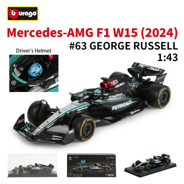 Bburago 1:43 Mercedes AMG W15 Diecast Model - Image 7