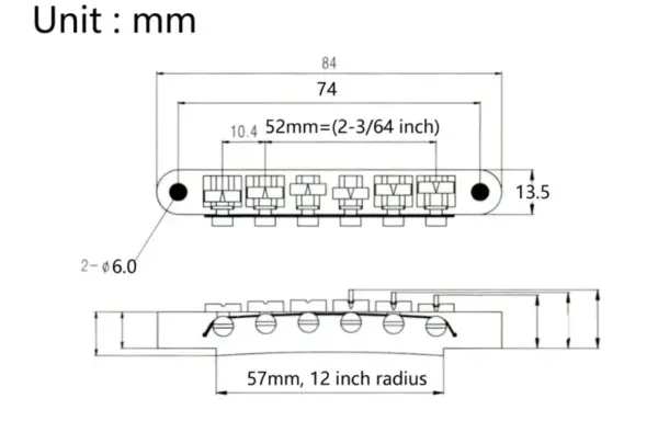 Chrome Electric Guitar Bridge for LP SG Models - Image 3