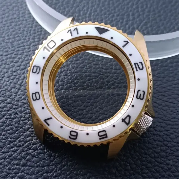 42mm Gold Rose Gold Stainless Steel Watch Case - Image 32