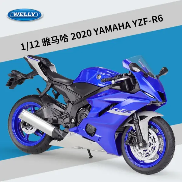 YAMAHA YZF-R6 1:12 Scale Diecast Motorcycle - Image 8