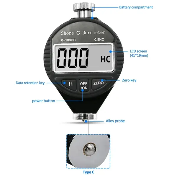 Digital Shore Hardness Durometer Tester 0-100 - Image 7