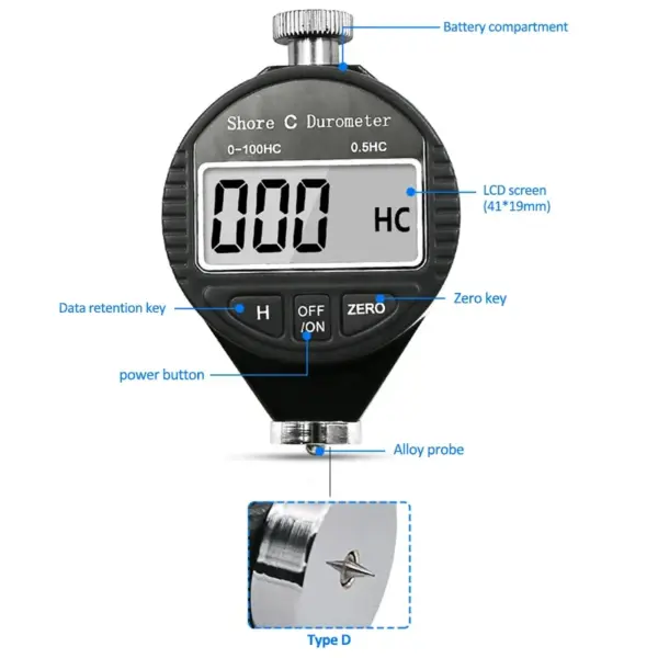 Digital Shore Hardness Durometer Tester 0-100 - Image 9