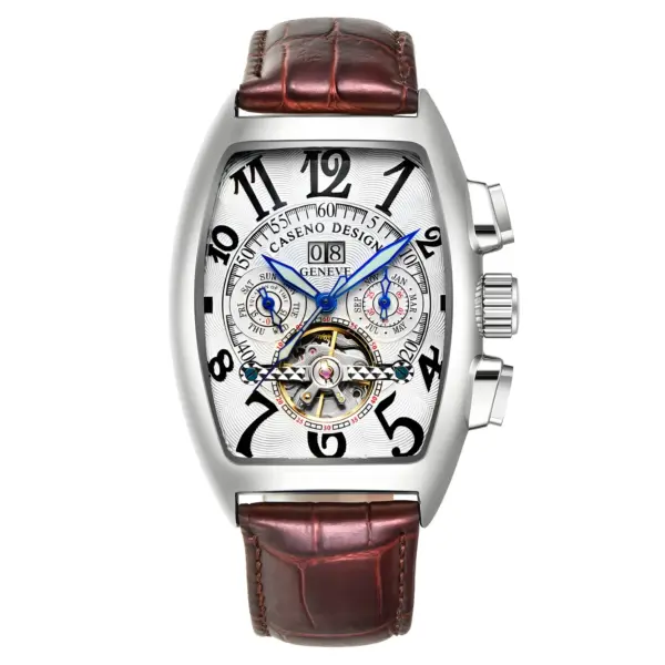 Tonneau Case Mechanical Tourbillon Wristwatch - Image 14