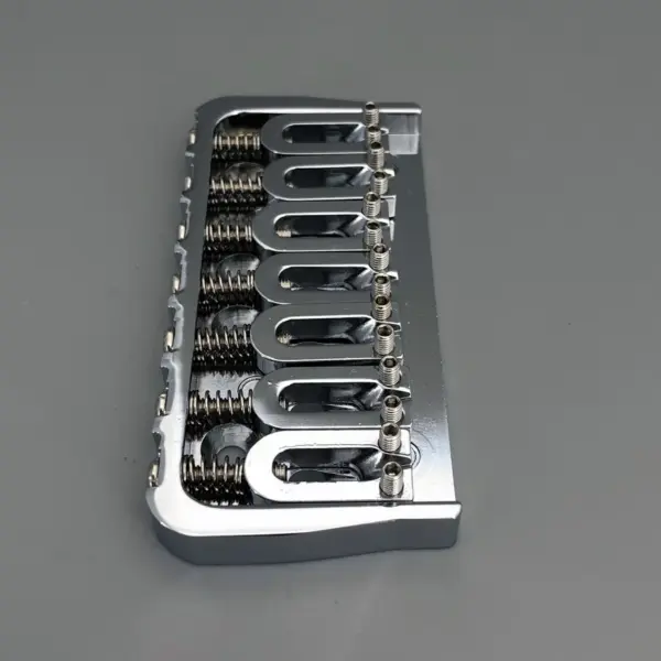 7-String Fixed Guitar Bridge in Black Chrome - Image 3