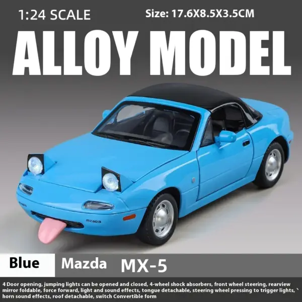 1:24 Mazda MX-5 Diecast Sports Car Model - Image 12