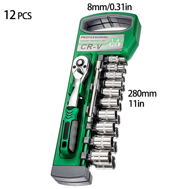 12-Piece Ratchet Wrench Socket Set 72 Tooth 5 12-Piece Ratchet Wrench Socket Set 72 Tooth - Image 5