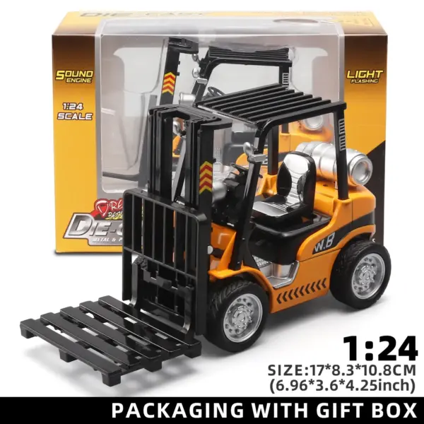 1:24 Scale Alloy Forklift and Crane Toy Model - Image 7