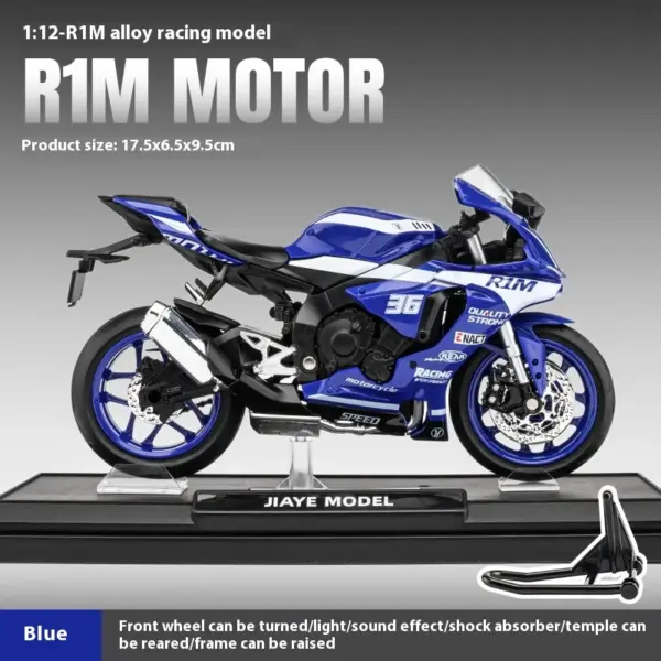 1/12 Scale Yamaha R1M Diecast Motorcycle Model - Image 8