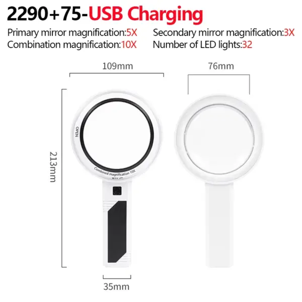 LED Handheld Magnifying Glass with 20X Zoom - Image 8