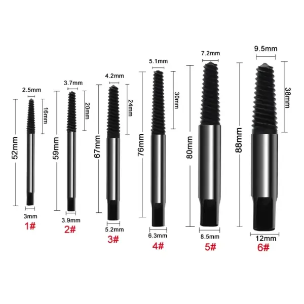 6Pcs Screw Extractor Set for Damaged Bolts - Image 3