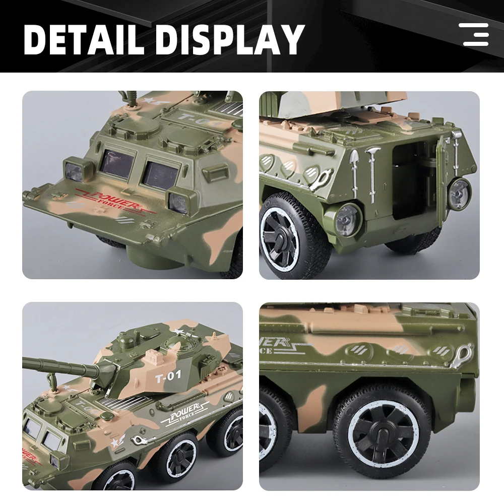 Metal Tank Armored Vehicle Toy with Sounds 6 Metal Tank Armored Vehicle Toy with Sounds - Image 6