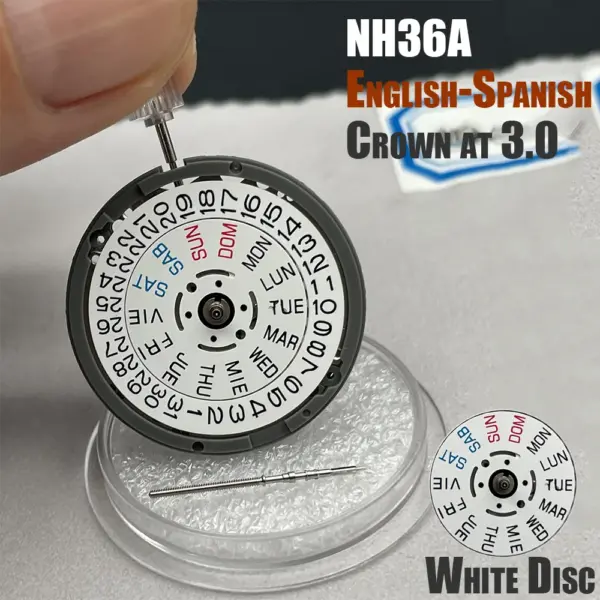 Japan NH36A Automatic Movement Black/White - Image 7