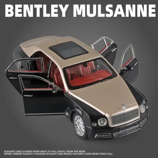 1:24 Scale Bentley Mulsanne Diecast Model Car - Image 5