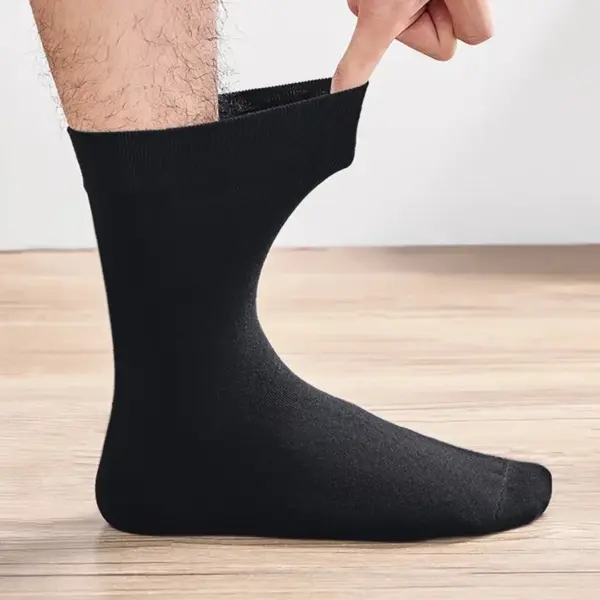 6 Pairs Men's Black Dress Socks Crew - Image 5