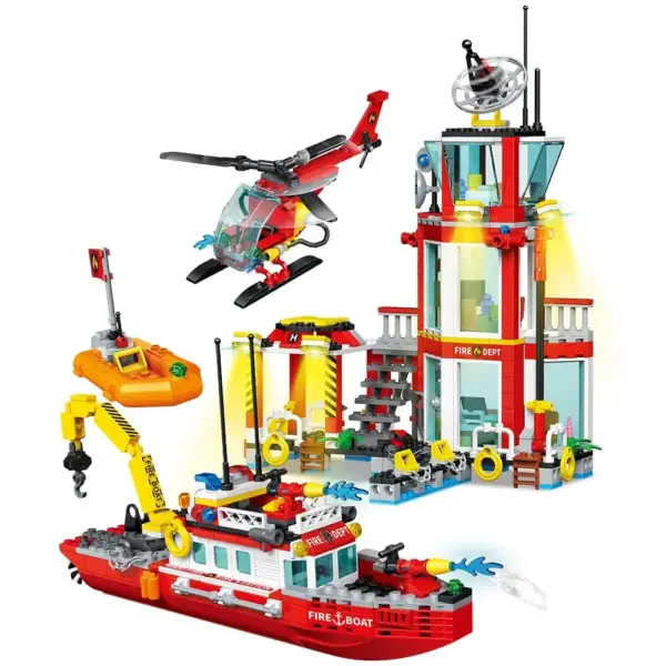 City Fire Station Building Blocks Set 779pcs - Image 8