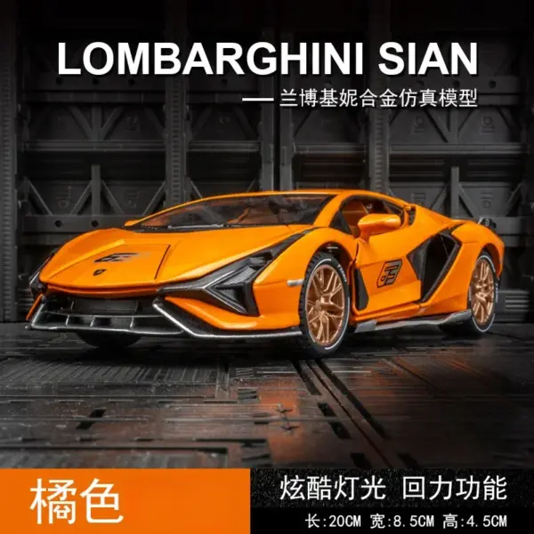 1:24 Diecast Lamborghini Sian Red Model Car - Image 9