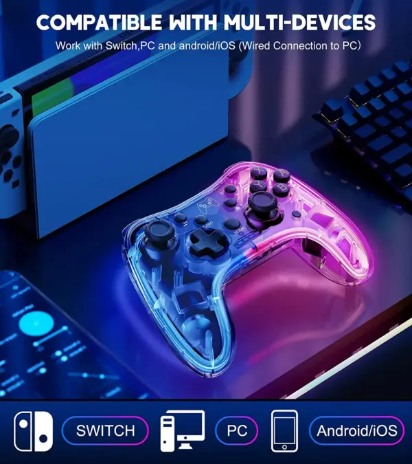 RGB Wireless Switch Pro Controller with Turbo - Image 6