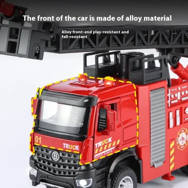 Kid's Alloy Fire Truck with Telescopic Ladder - Image 3