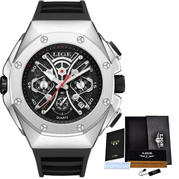 LIGE Luxury Waterproof Quartz Watch for Men - Image 7