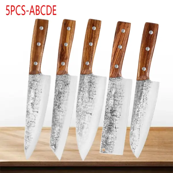 Hand-Forged Stainless Steel Kitchen Knives Set - Image 12