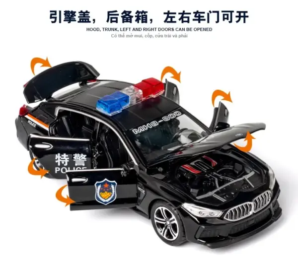 1:32 BMW M8 Alloy Police Car Model - Image 8