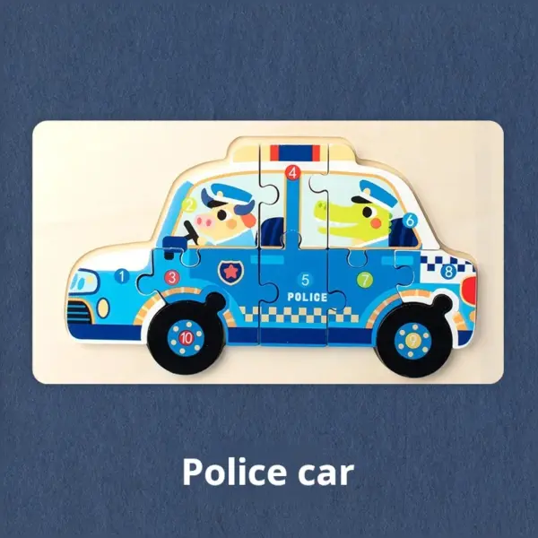 Educational Wooden Traffic Puzzle for Kids - Image 10