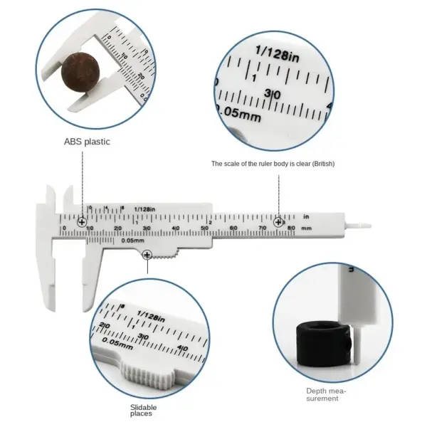 Plastic Vernier Caliper 0-80mm Measuring Tool - Image 6
