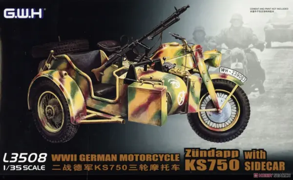 1/35 Scale WWII German Motorcycle Model Kit - Image 3