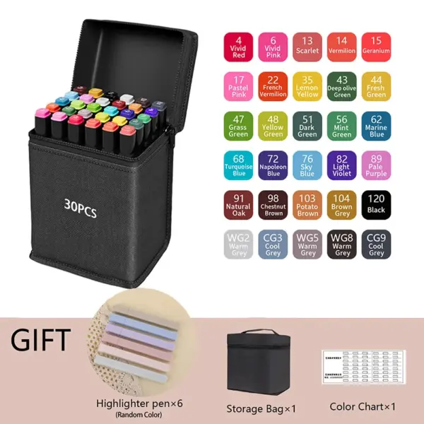 120 Colors Dual Tip Art Markers Set - Image 14