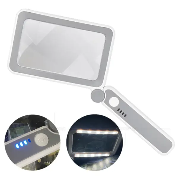 Handheld LED Magnifying Glass with 4x Zoom