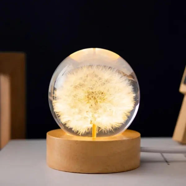 3D Dandelion Glass Ball Night Light - Image 4