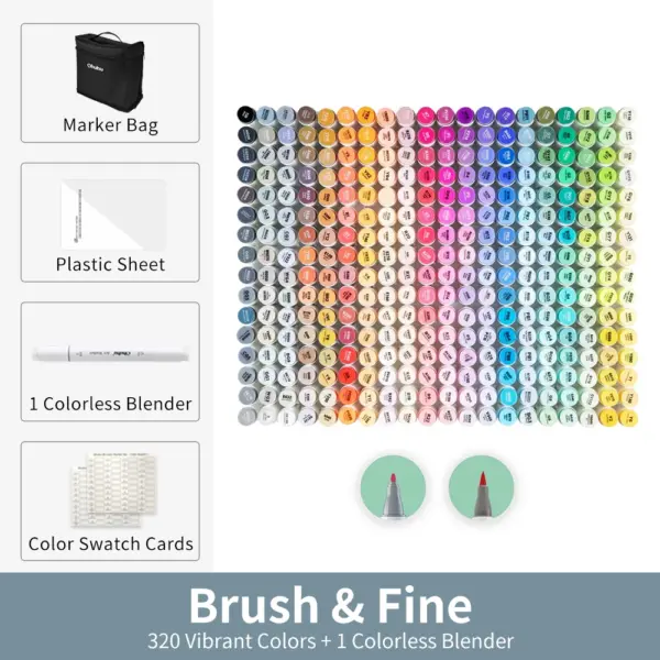 320 Colors Alcohol Art Marker Set with Blender - Image 8