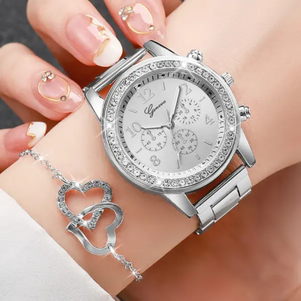 6PC Women's Watch Jewelry Set Rose Gold V248 - Image 6