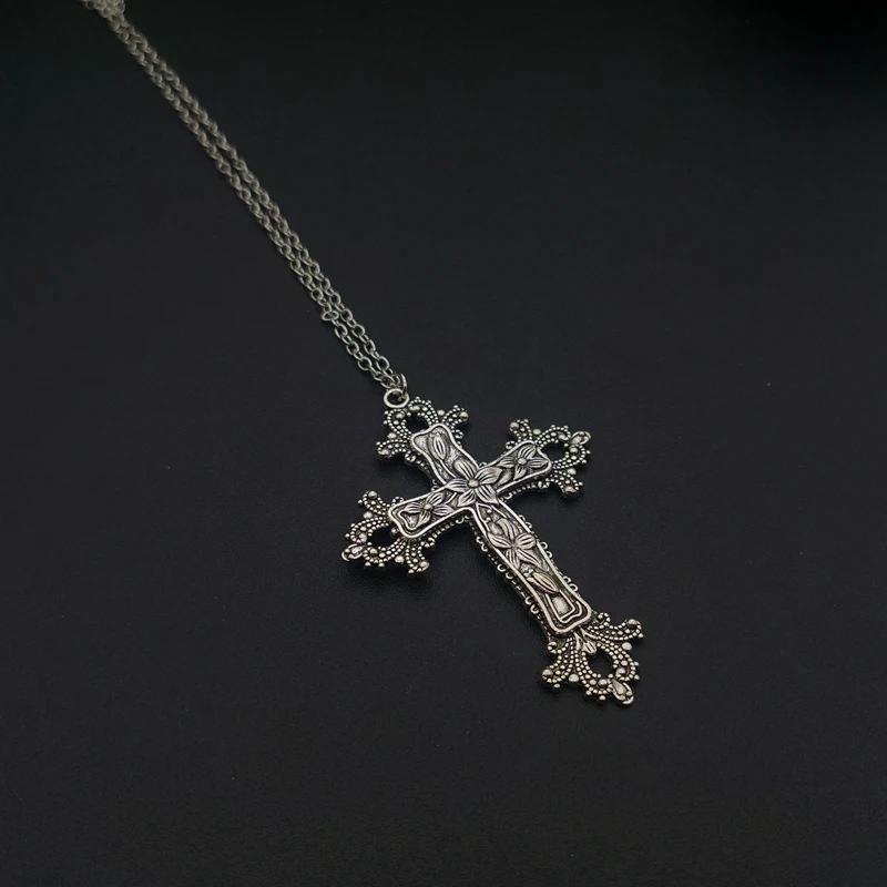 Neo-Gothic Red Velvet Cross Choker 16 Neo-Gothic Red Velvet Cross Choker - Image 16