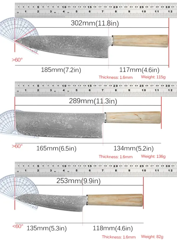 Damascus Steel Chef Knife for Versatile Cooking - Image 6