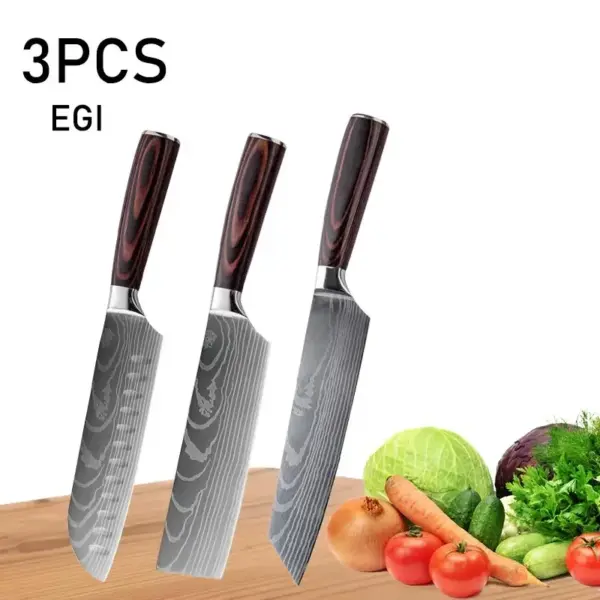 Japanese Kitchen Knife Set with Meat Cleaver - Image 17