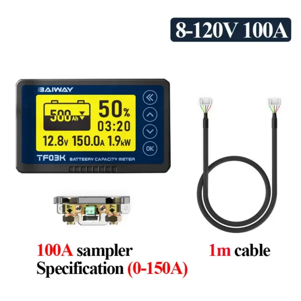 DC8-120V Battery Capacity Meter 50A/100A/350A/500A - Image 7