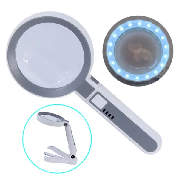 Rechargeable 5x Handheld LED Magnifying Glass