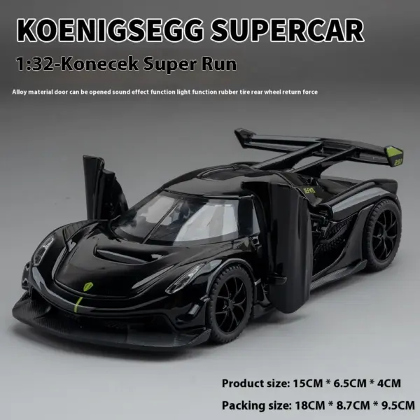 1:32 Scale Alloy Supercar Model with Lights - Image 7