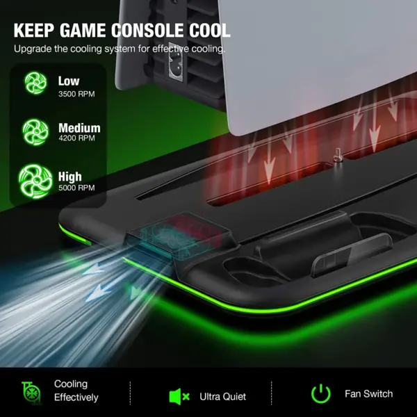 PS5 Turbo Cooling Stand with Controller Charger - Image 5