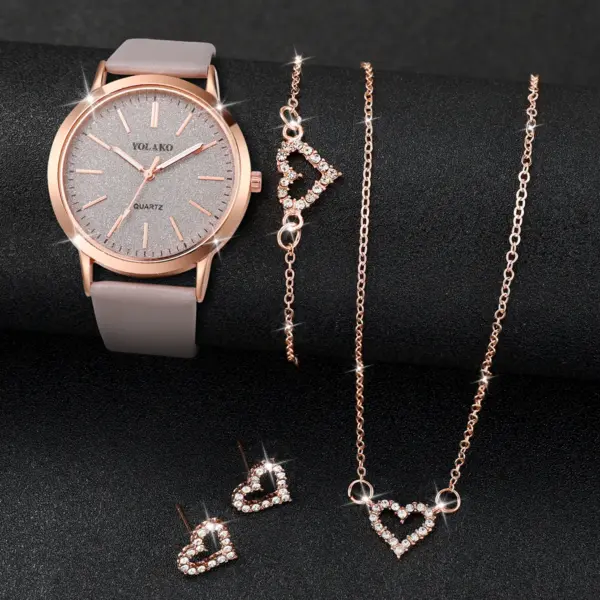 5pcs Women's Quartz Watch & Jewelry Set V248 - Image 2