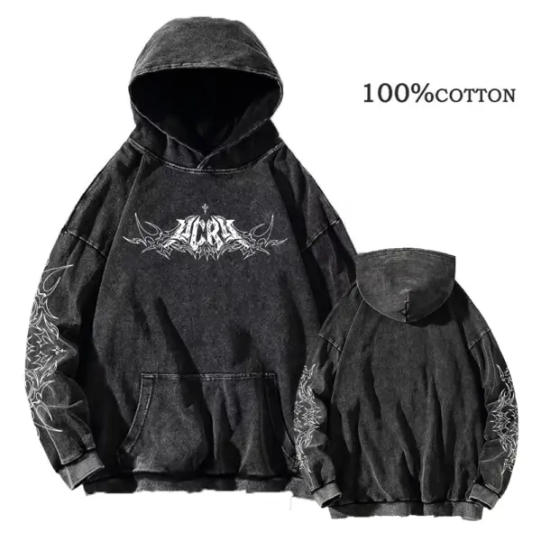 Men's Y2K Dark Tribal Graphic Hoodie - Image 16