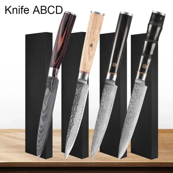 Multifunctional Chef's Knife Set with Wood Handle - Image 7