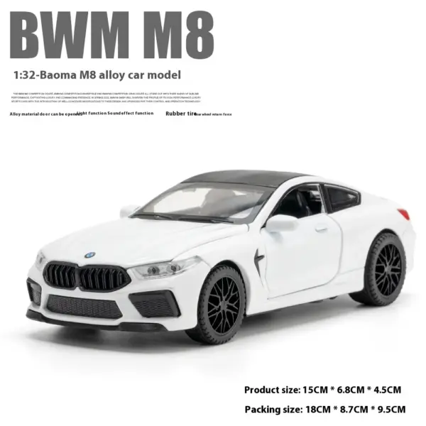 1:32 BMW M8 Alloy Model with Sound and Light - Image 9