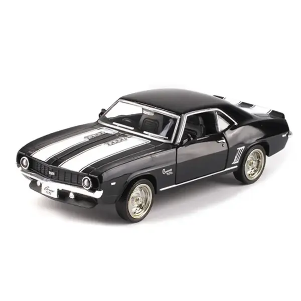 1:36 Vintage Matte Black Camaro SS Model - Image 9