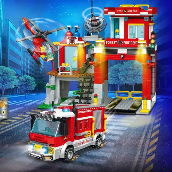 City Fire Station Building Blocks Set 779pcs - Image 5