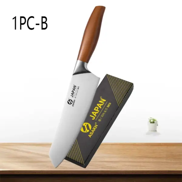 Japanese Kitchen Chef's Knife with Wooden Handle - Image 12