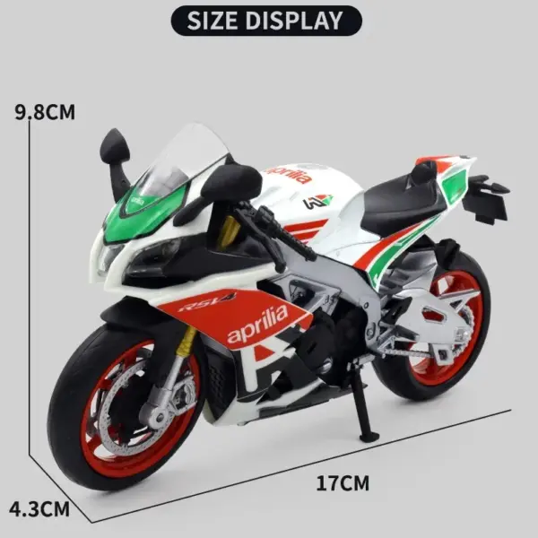 1:12 Diecast Aprilia RSV4 RR1000 Motorcycle Model - Image 5