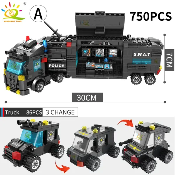 HUIQIBAO Police Station Building Blocks Set - Image 3